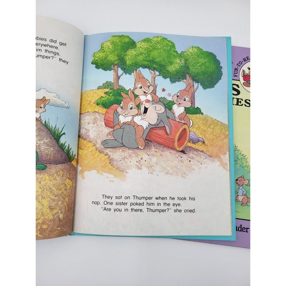 Lot of 4 Vtg Walt Disney Fun-To-Read books #1, 2, 5, 19 Pooh Mickey Thumper Road - Picture 9 of 12